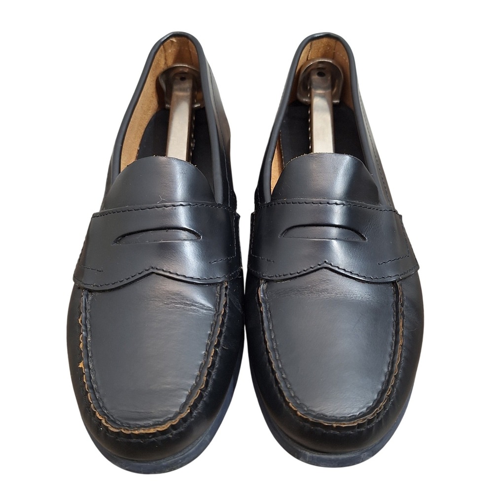 Eastland Women's Black Leather Penny Loafers Size 8 Wide Classic Slip On Shoes